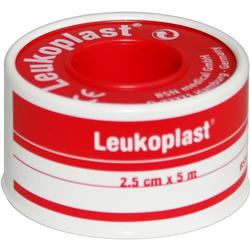 Rote Rolle Leukoplast-Klebeband zur medizinischen Verwendung.
