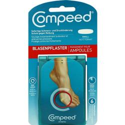Verpackung von Compeed Blasenpflastern für kleine Fußblasen.