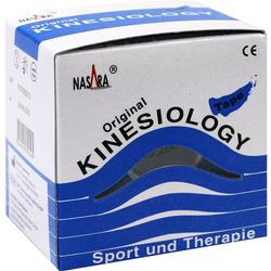 Eine blaue und weiße Verpackung mit Kinesiologie-Tape für Sport und Therapie.