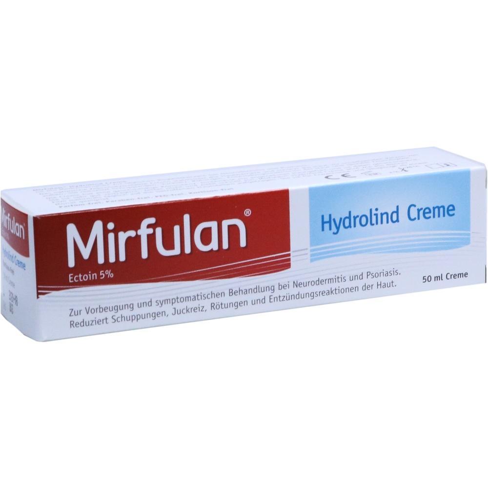 Eine weiße Kartonschachtel mit der Aufschrift "Mirfulan Hydrolind Creme".