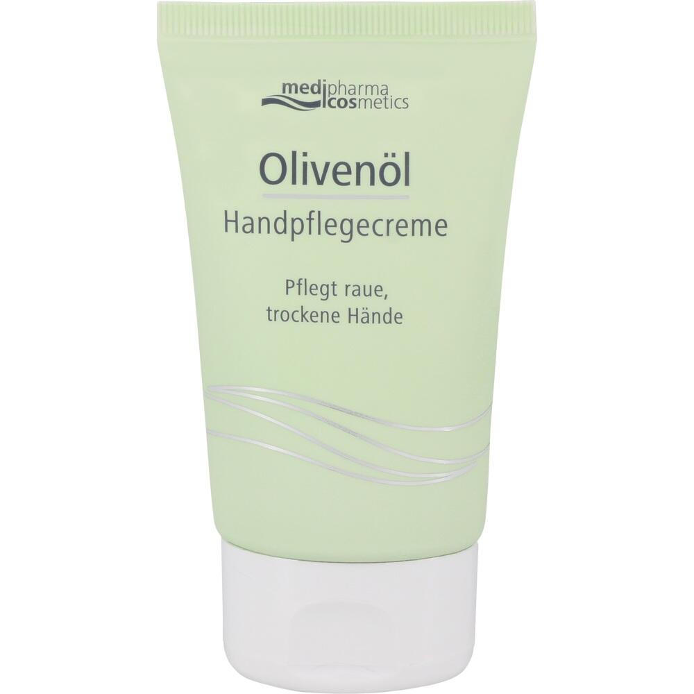 Eine Tube Olivenöl-Handcreme für trockene Hände.